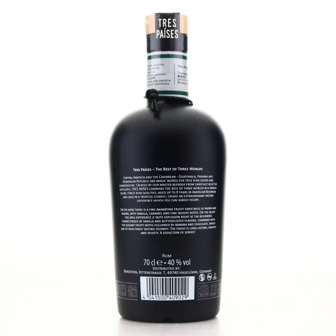 Tres Paìses Premium Rum (8yr, ABV) 40% - RumX RX1197 | RumX