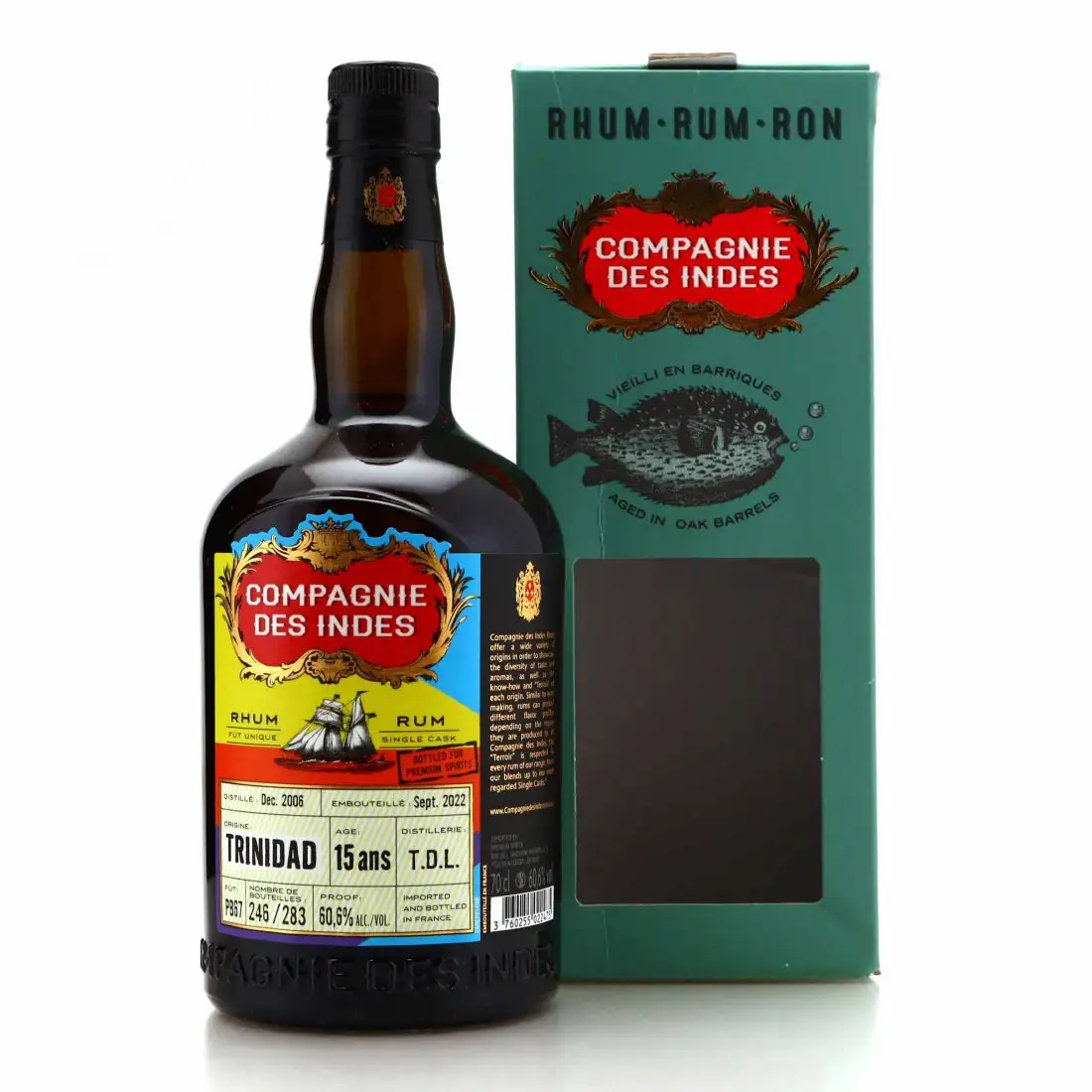 Image of the front of the bottle of the rum Trinidad (Bottled for Premium Spirits)
