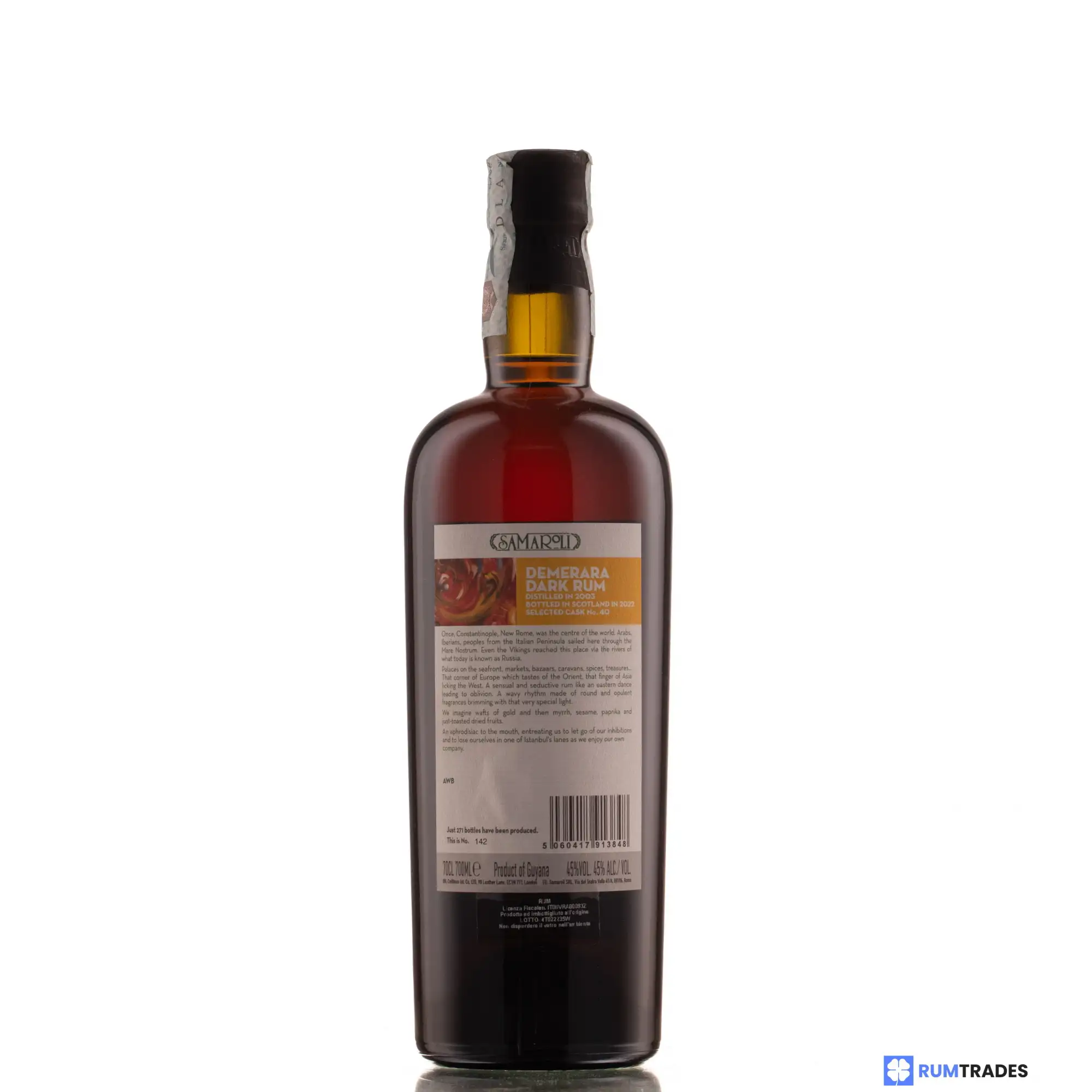 High resolution image of Samaroli DDL Demerara Dark Rum 2003