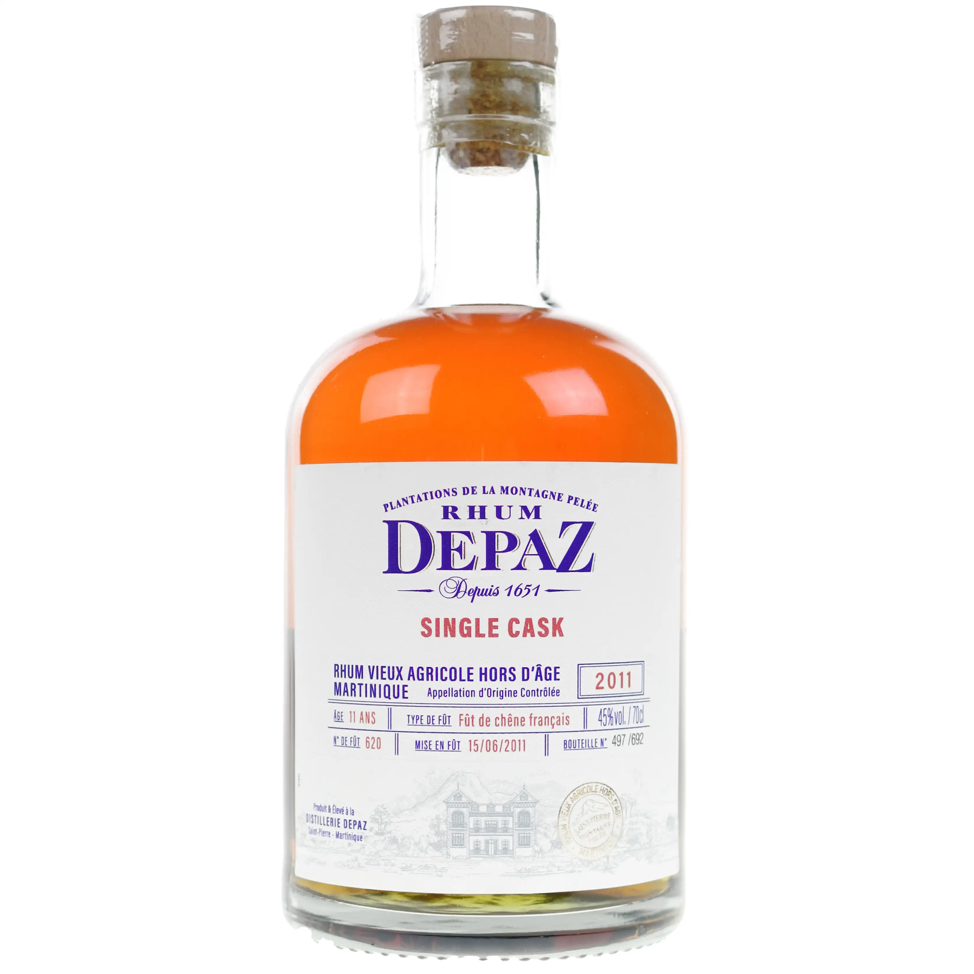 Bottle of Depaz Single Cask 2011