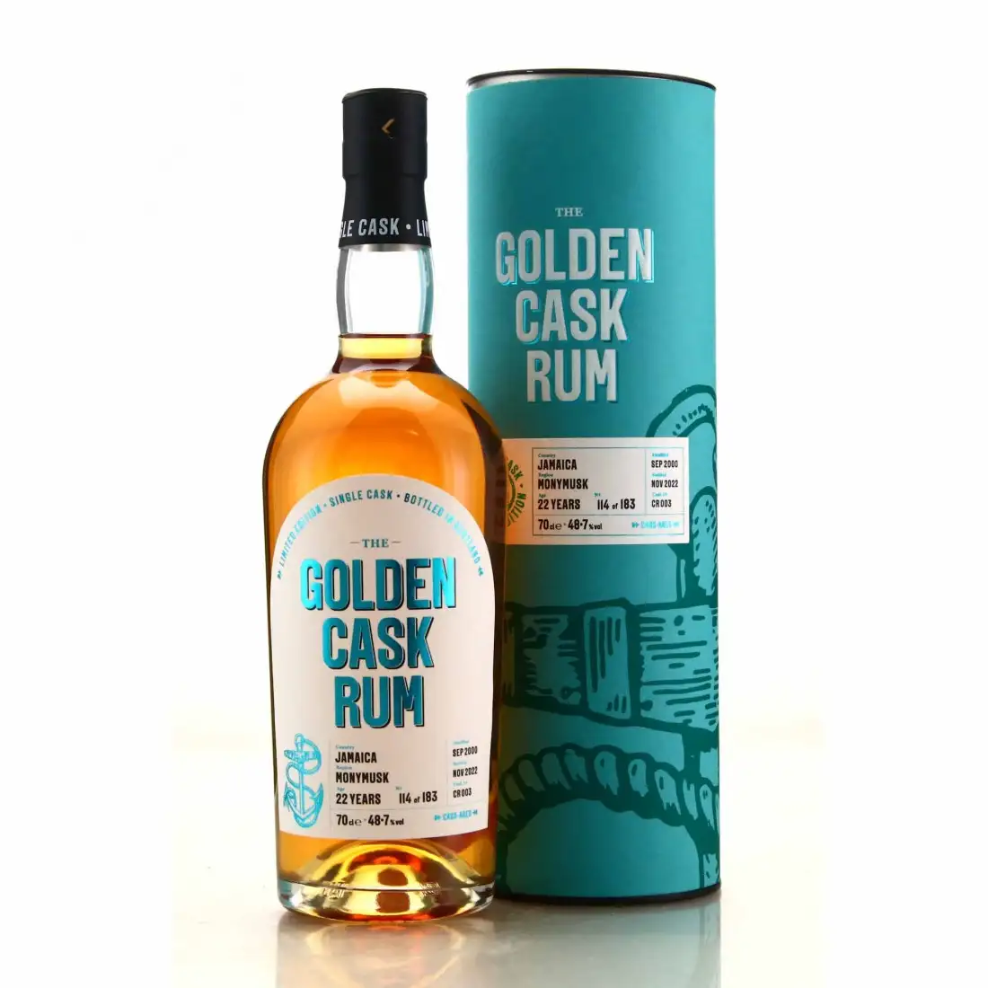 Image of the front of the bottle of the rum Golden Cask Rum