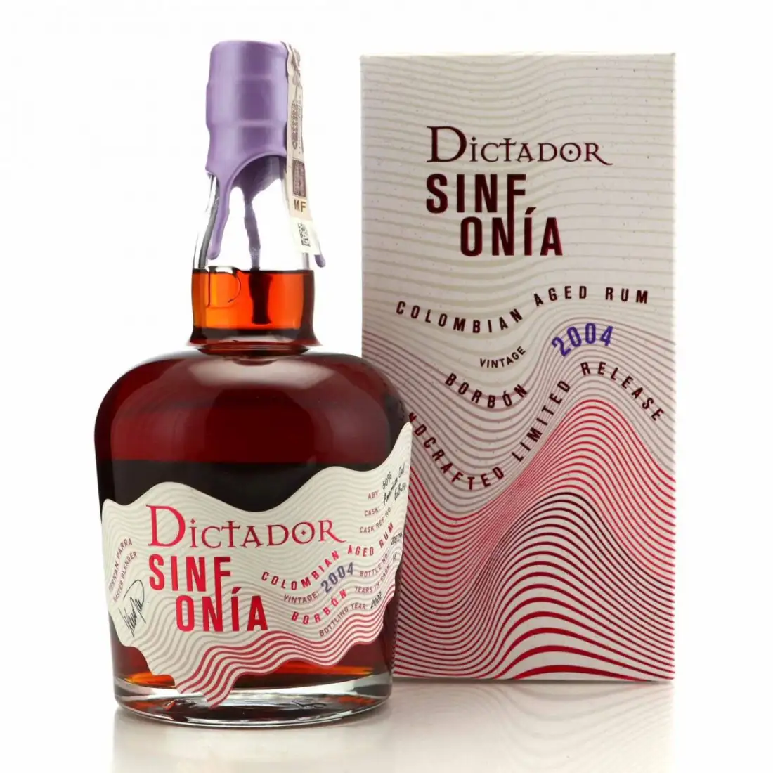 Image of the front of the bottle of the rumDictador Sinfonía Borbón