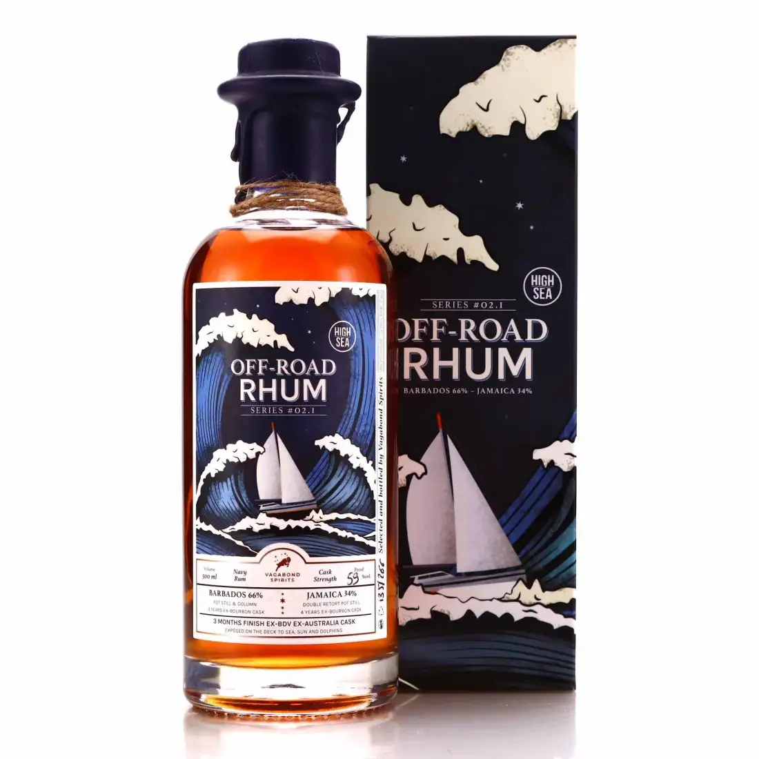 Image of the front of the bottle of the rum Off-Road Rhum Series #02.1
