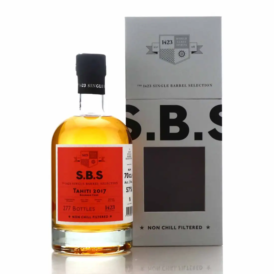 Image of the front of the bottle of the rum S.B.S Tahiti (Bourbon Cask)
