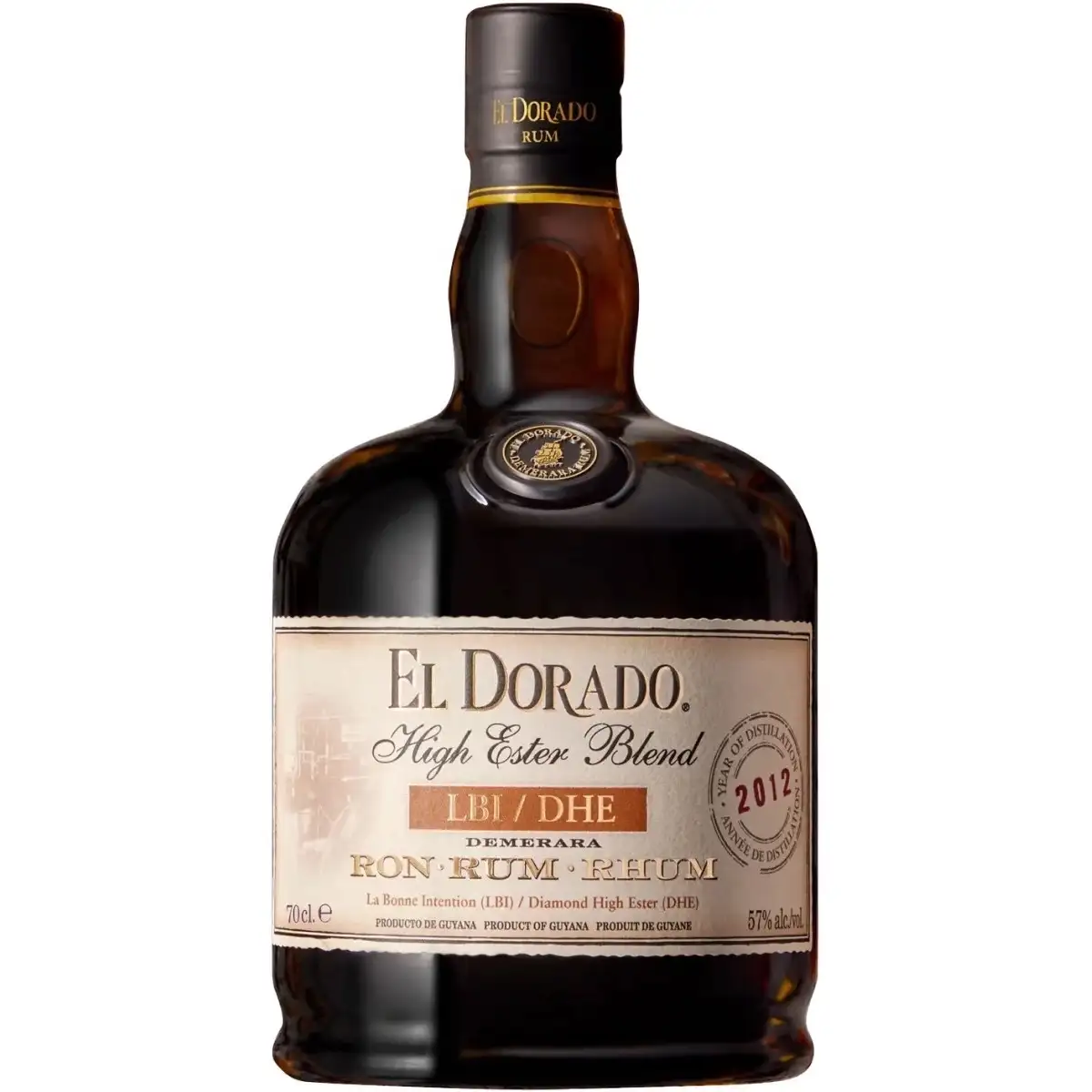 Image of the front of the bottle of the rum El Dorado High Ester Blend LBI/DHE