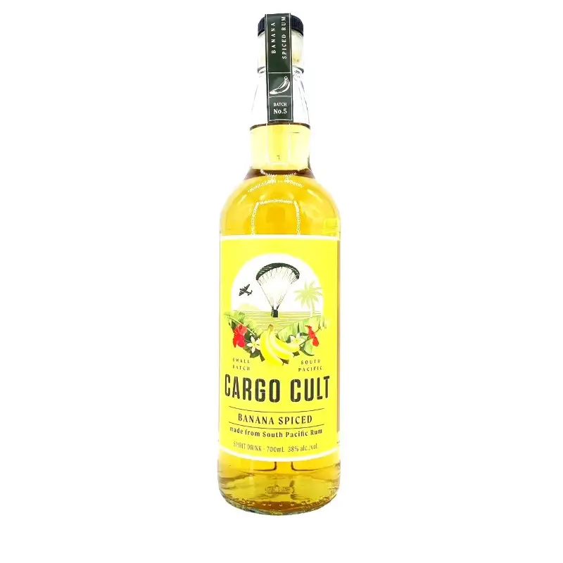 Image of the front of the bottle of the rumJohn Frum's Cargo Cult Banana Spiced