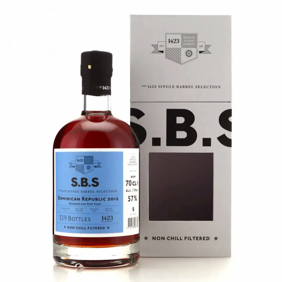 Image of the front of the bottle of the rum S.B.S Dominican Republic 2012