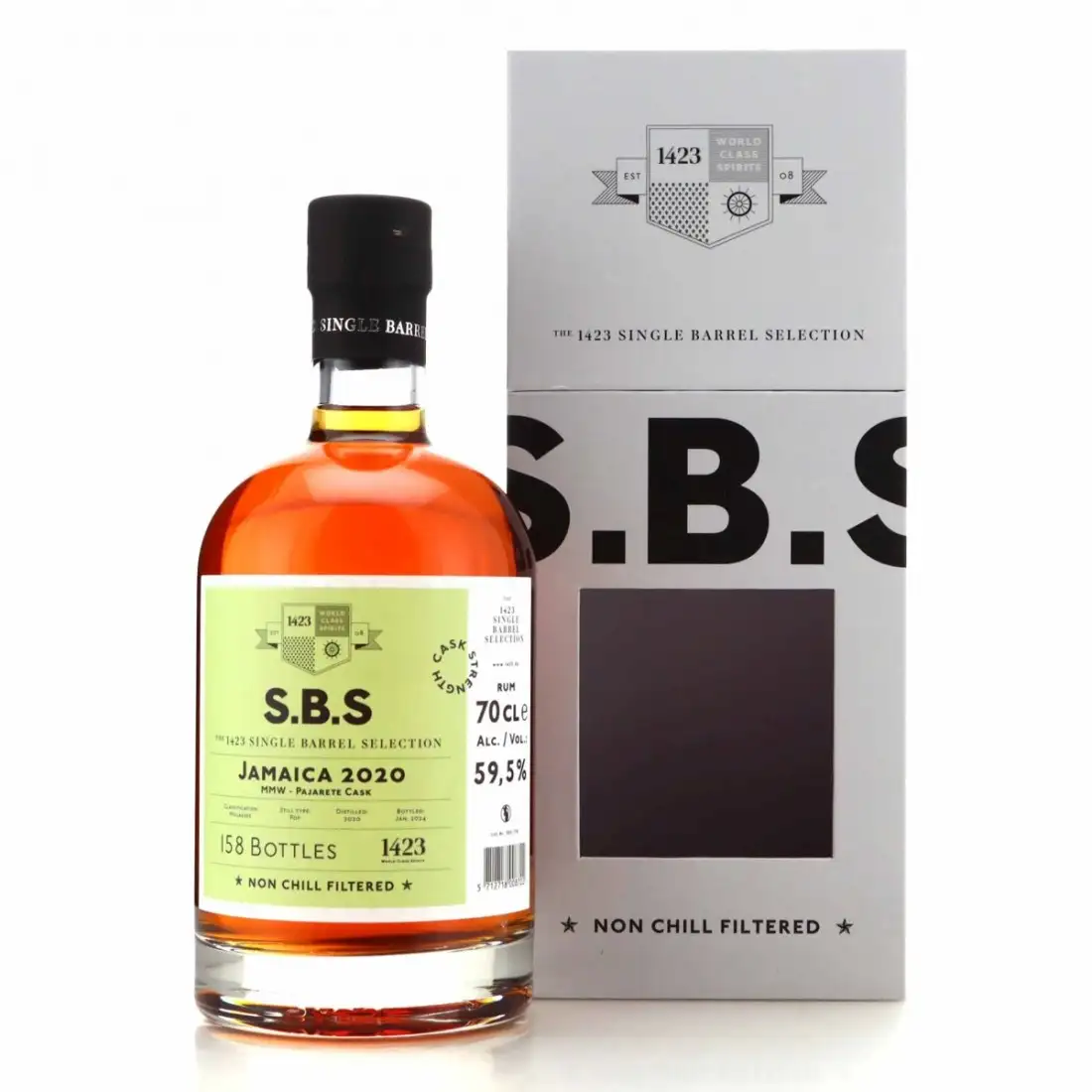 Image of the front of the bottle of the rum S.B.S Jamaica MMW