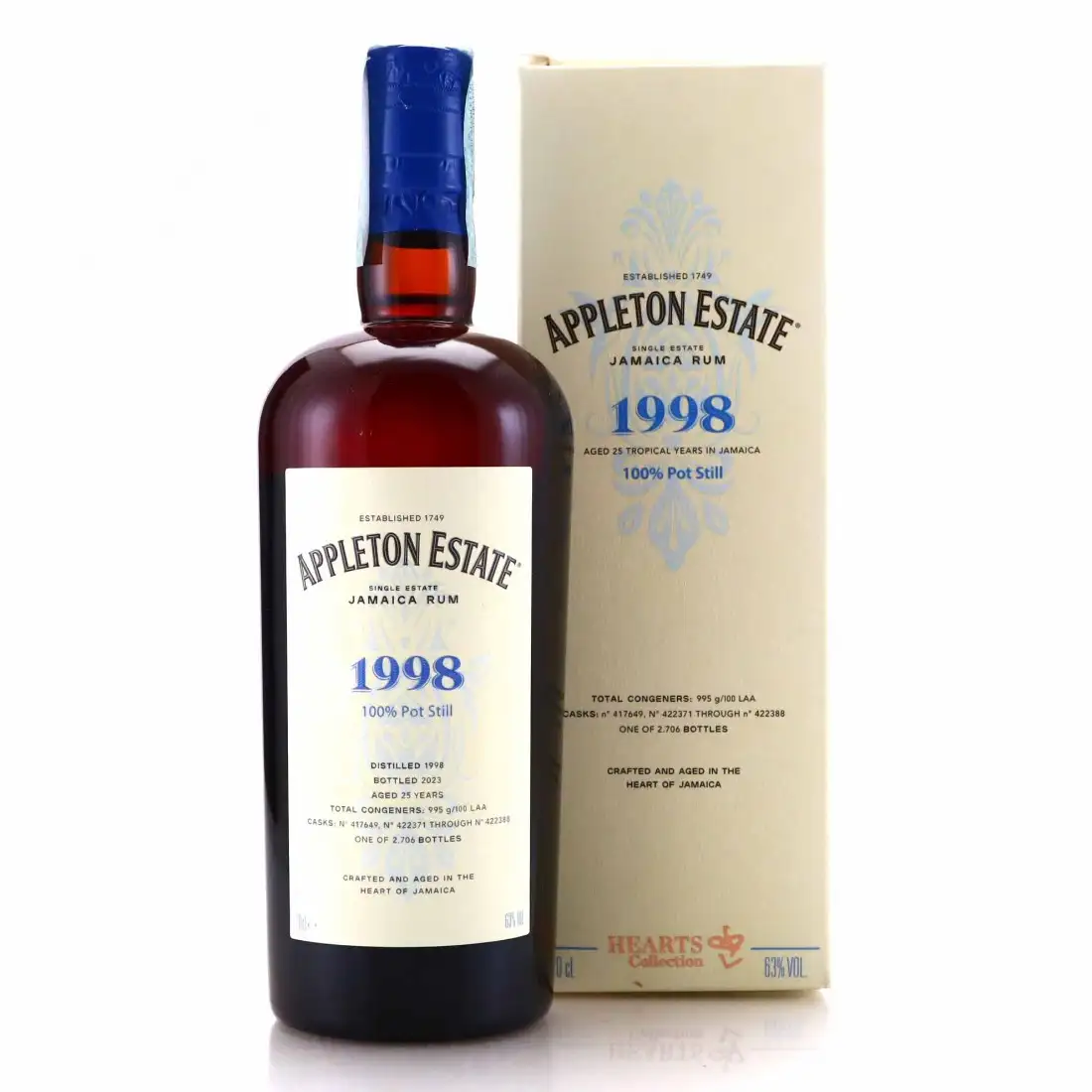 Image of the front of the bottle of the rum Hearts Collection - 1998