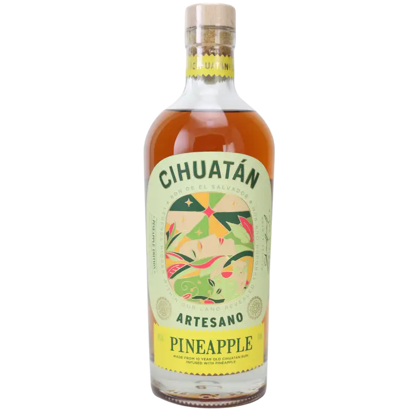 Image of the front of the bottle of the rumCihuatán Artesano Pineapple Edition