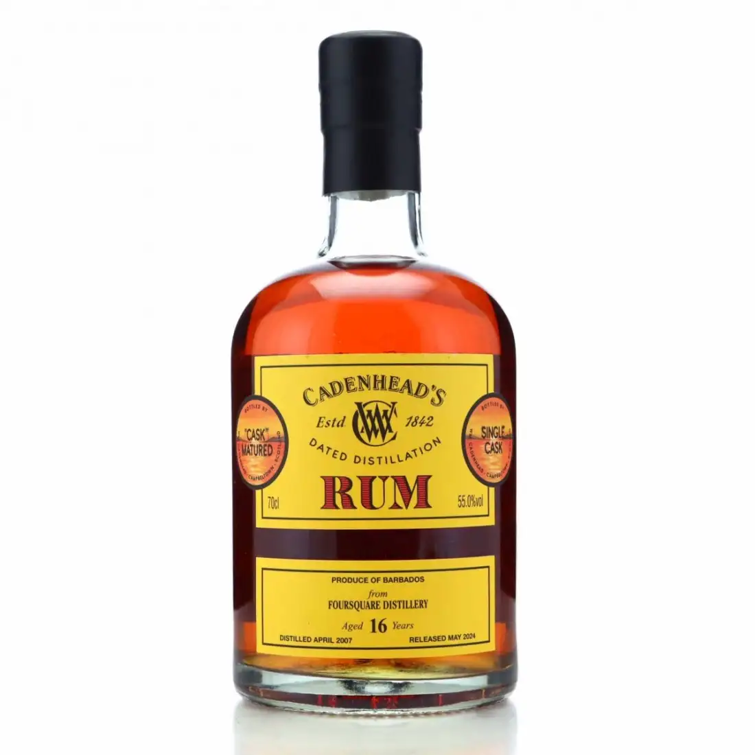 Image of the front of the bottle of the rum2007