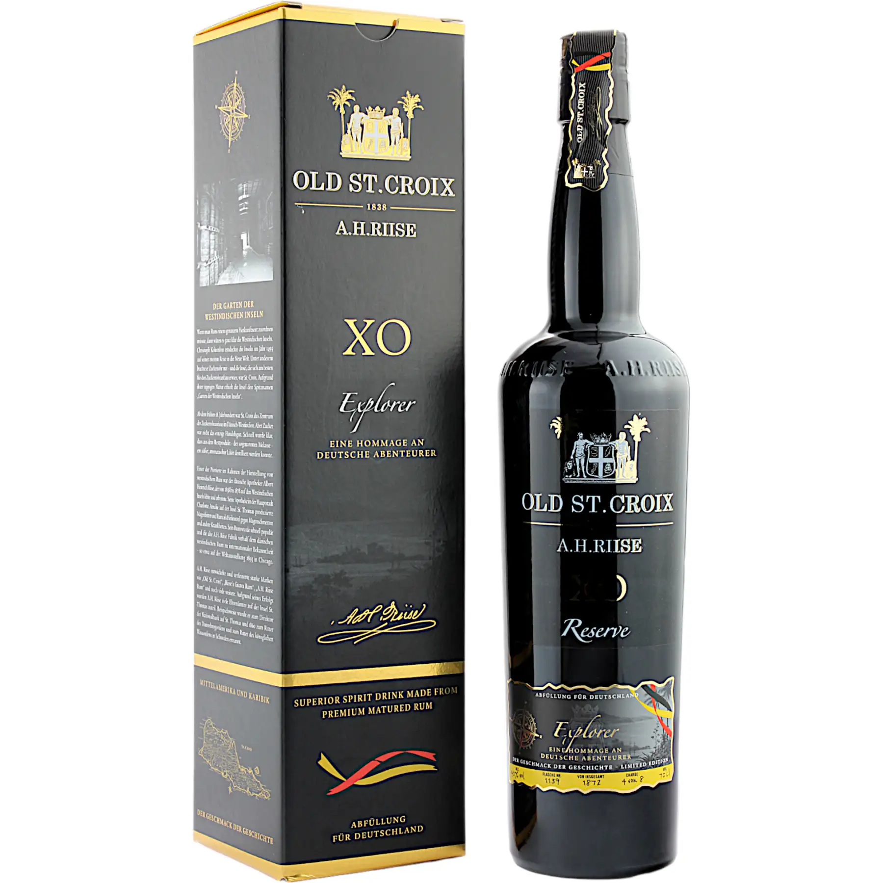 Image of the front of the bottle of the rumOld. St. Croix Explorer XO (German exclusive)