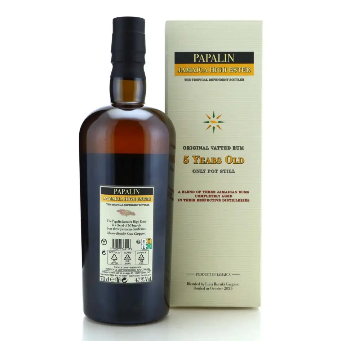 High resolution image of Velier Papalin Jamaica High Ester 5 Years Old 2019