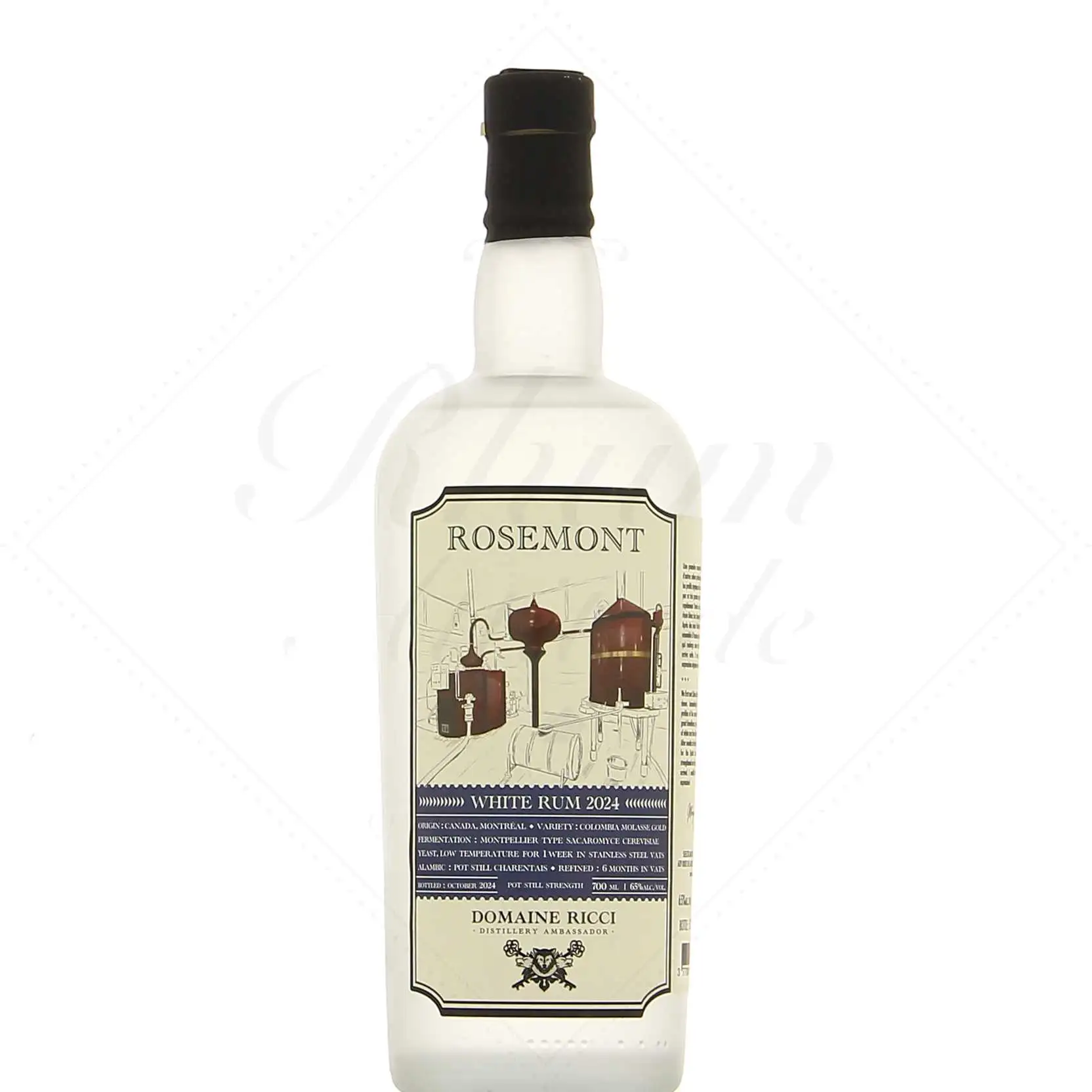 Bottle of Domaine Ricci Distillerie de Montréal Rosemont White Rum 2024