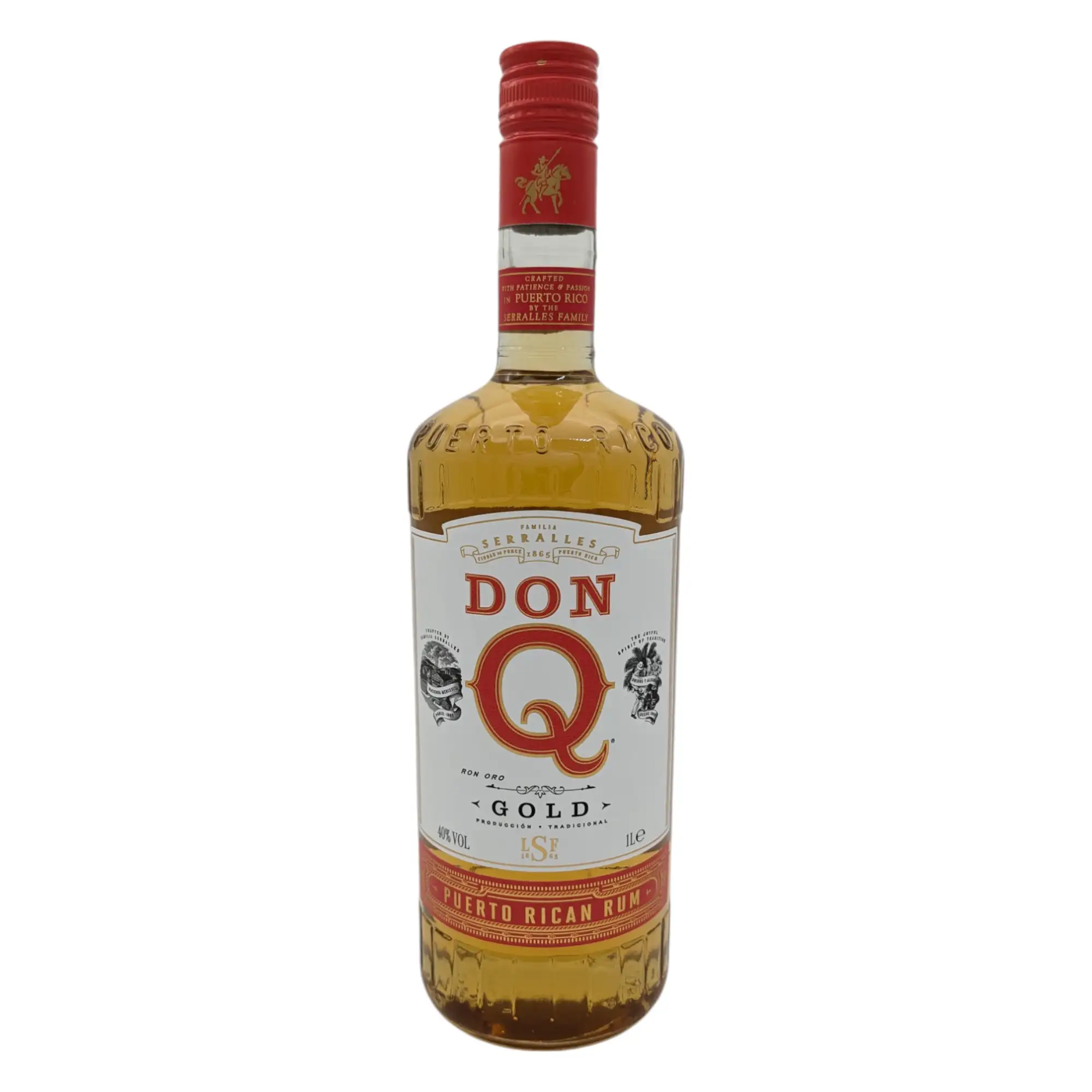 Image of the front of the bottle of the rumDon Q Gold