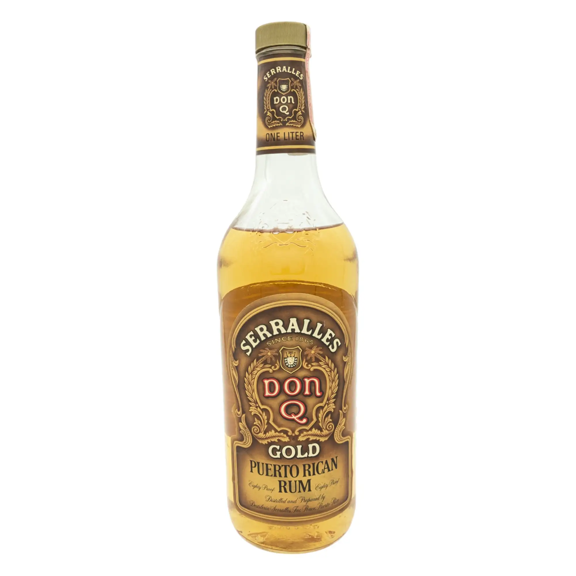 Image of the front of the bottle of the rumDon Q Puerto Rican Rum Gold Label (1980s)