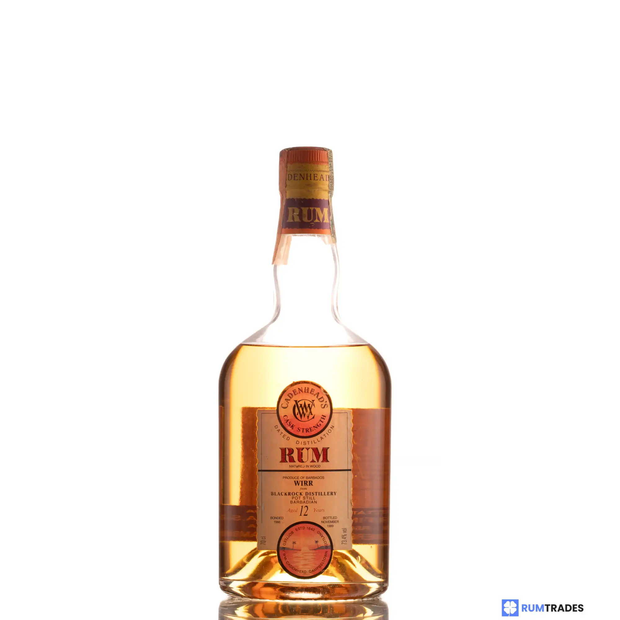 Image of the front of the bottle of the rum WIRR