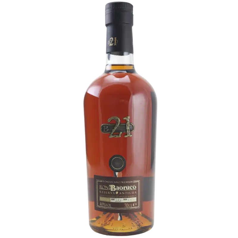 Image of the front of the bottle of the rumReserva Antigua 21 Anos