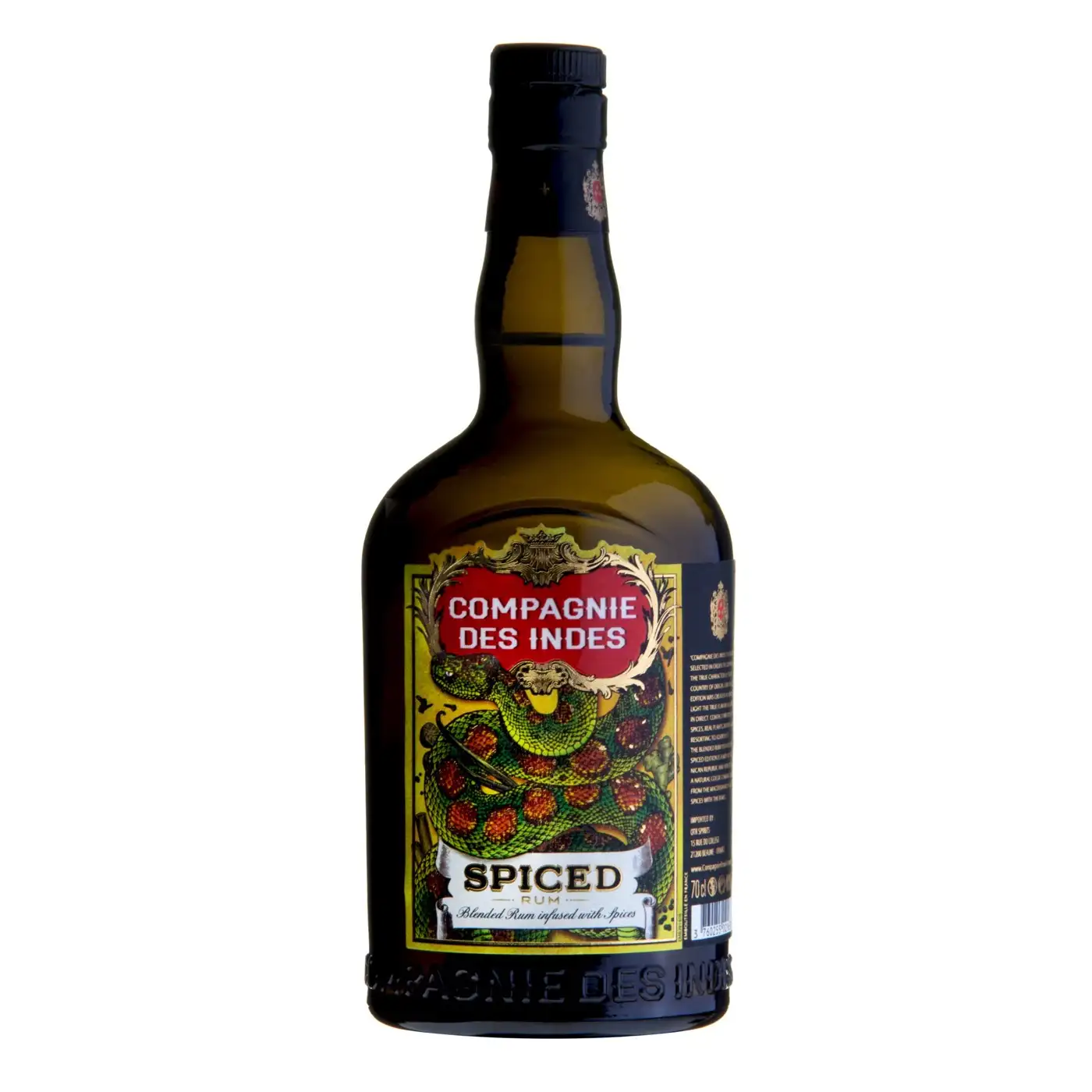 Image of the front of the bottle of the rum Spiced Rum