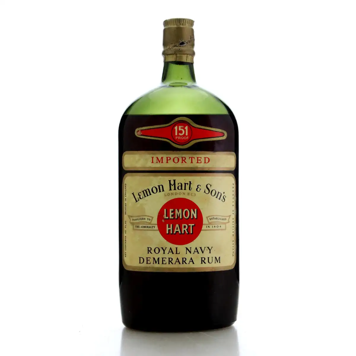 Bottle of Lemon Hart & Son Royal Navy Demerara Rum