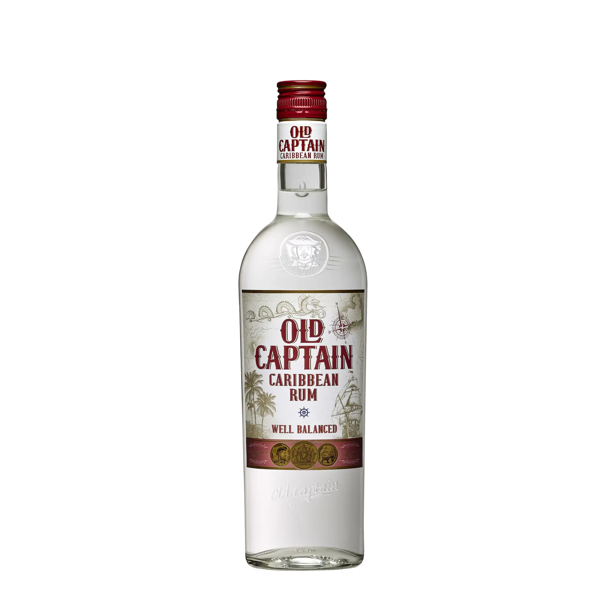 Bottle of Old Captain Caribbean Rum White