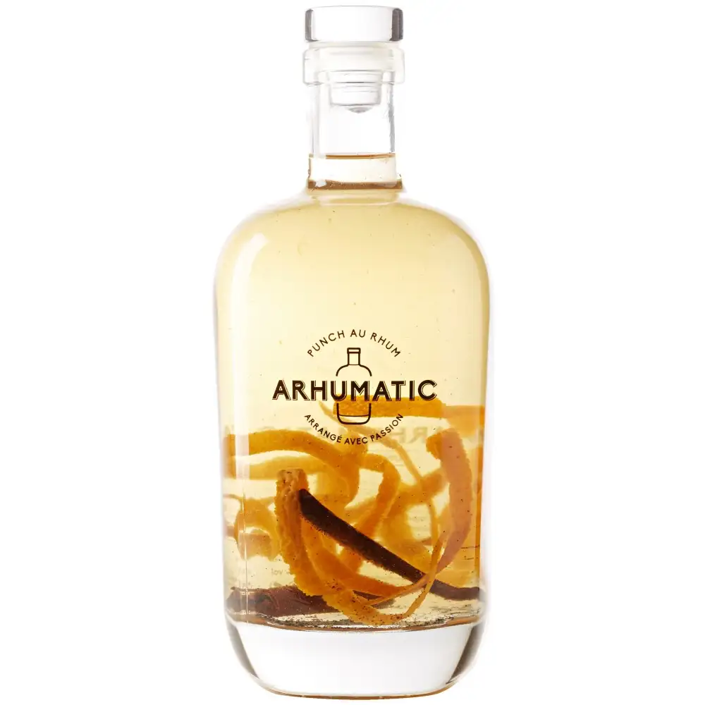 Image of the front of the bottle of the rum Arhumatic Orange Cannelle Vanille