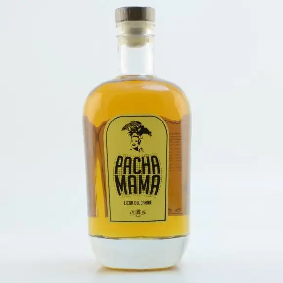 Image of the front of the bottle of the rum Pacha Mama Licor Del Caribe