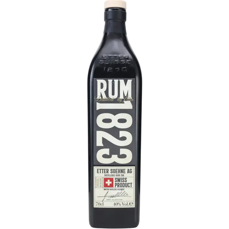 Image of the front of the bottle of the rum Swiss RUM1823