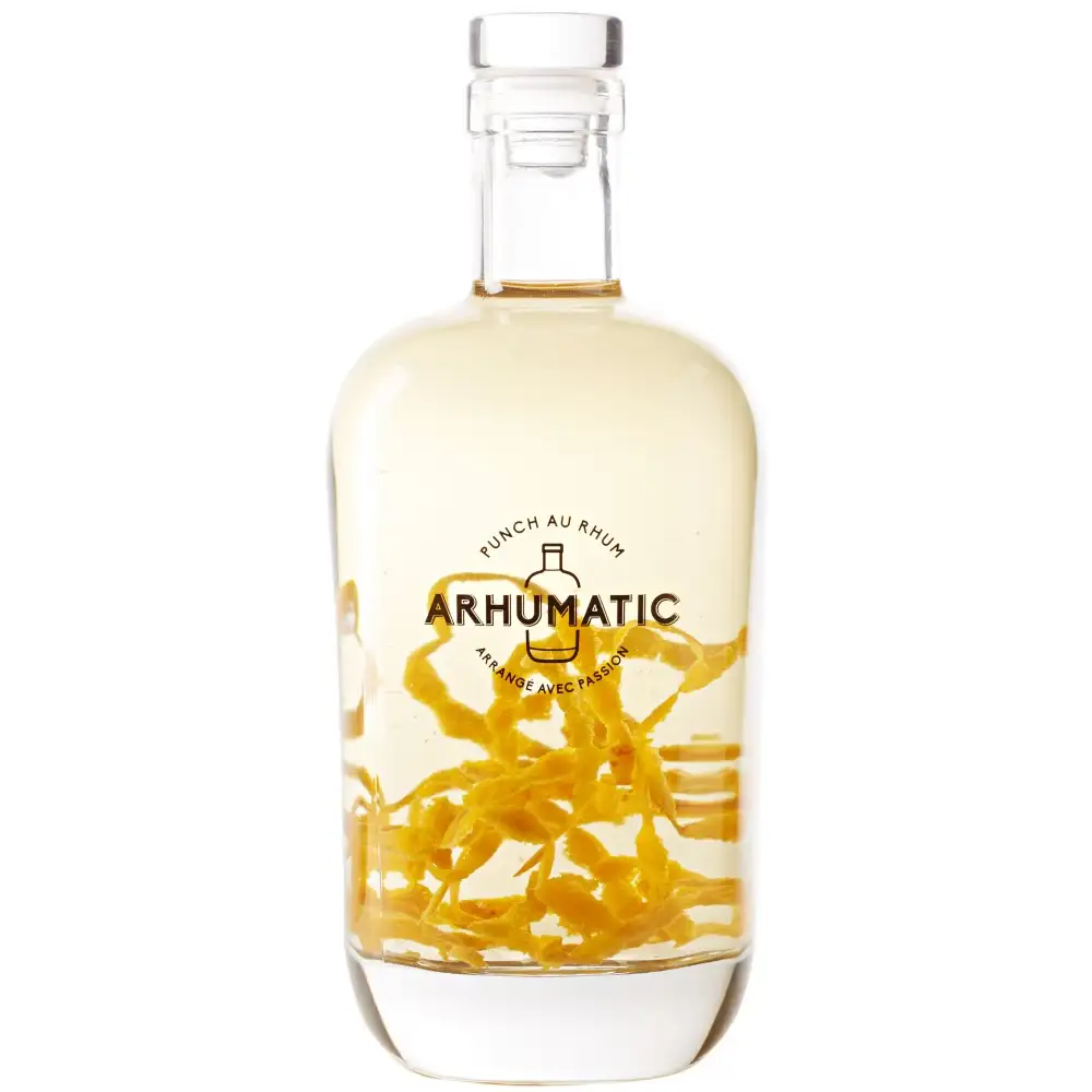 Image of the front of the bottle of the rum Arhumatic Mandarine de Sicile