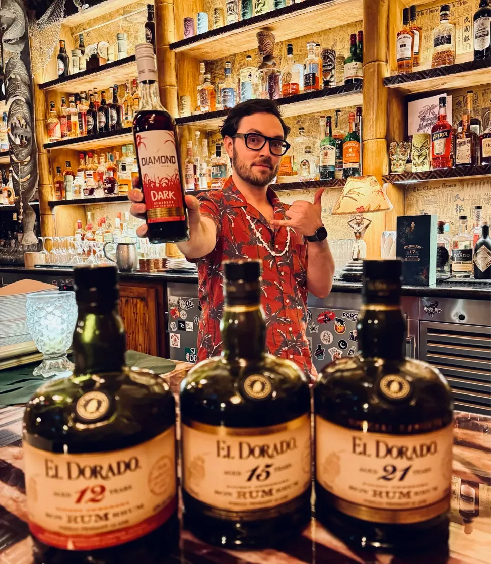 Bryan with one of his favorite rum brands: El Dorado