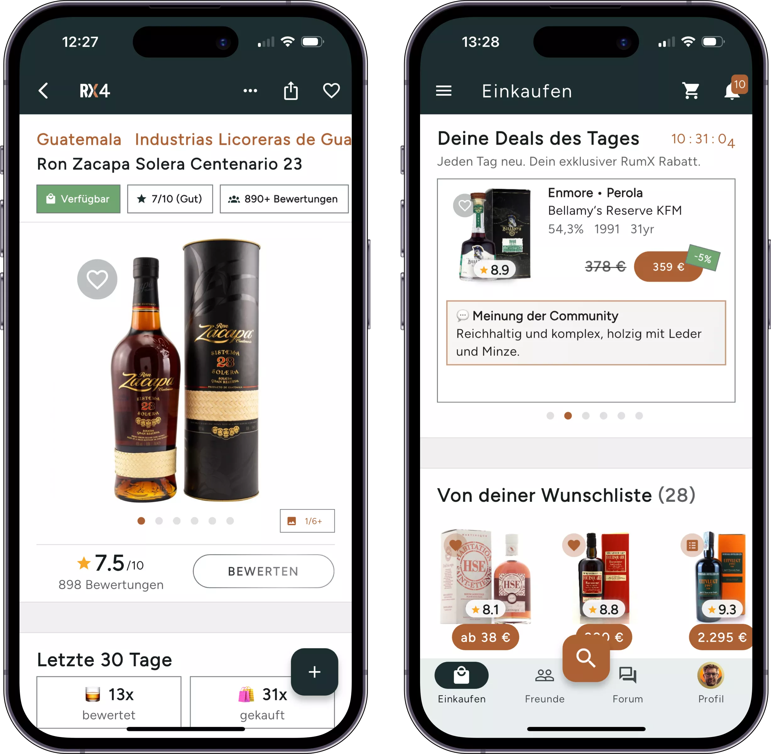 Screenshot des Erkundungsbereichs in der iOS-App