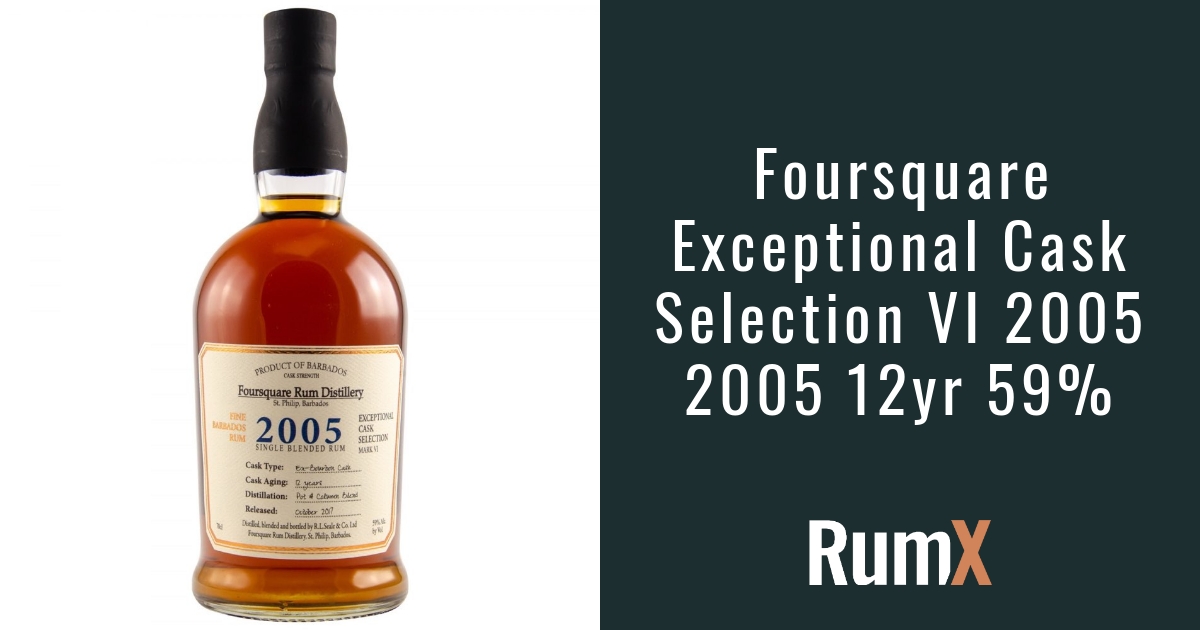 Foursquare Exceptional Cask Selection VI 2005 2005 12yr 59% | RX50 | RumX