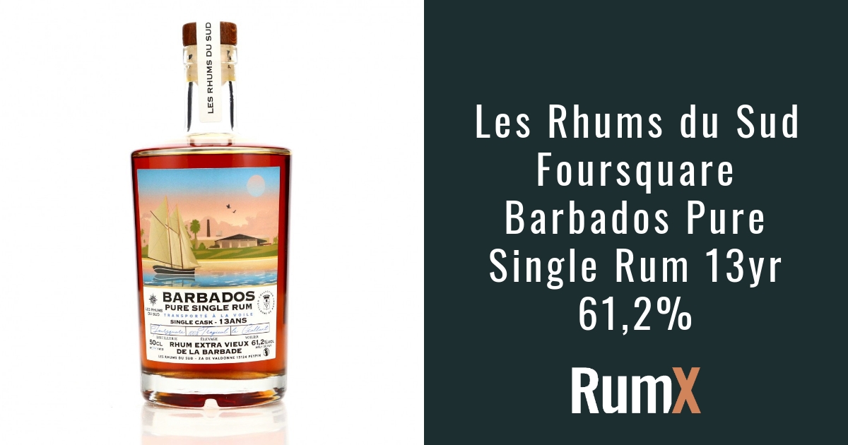 Les Rhums du Sud Rhum Vieux 13 ans Foursquare Barbados Single Cask 61,2°  50cl Barbade