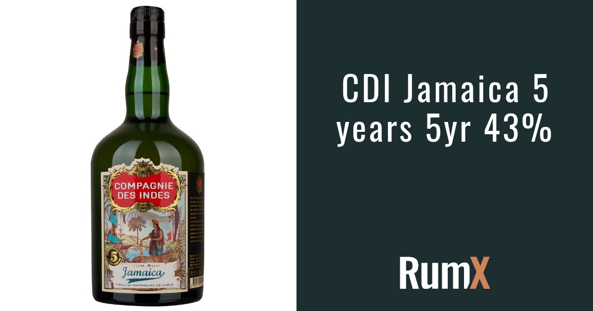RumX 5 Indes Rum des RX832 Jamaica Compagnie Years - |