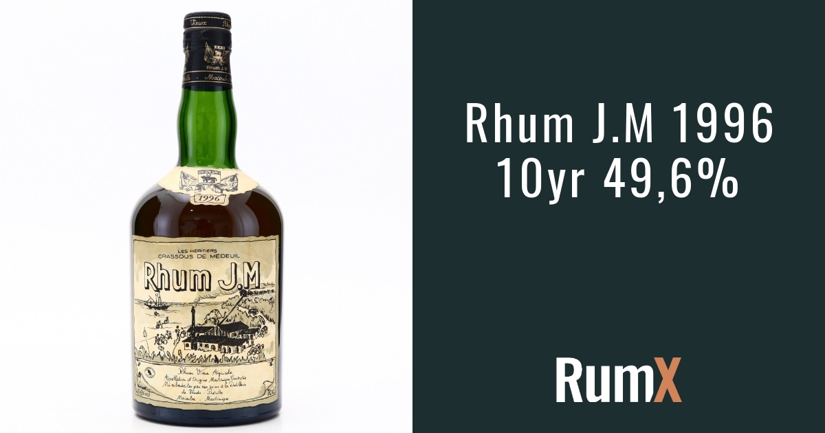 Rhum JM - Millésime 1988 - 10 ans - vintage - Rhum Martinique