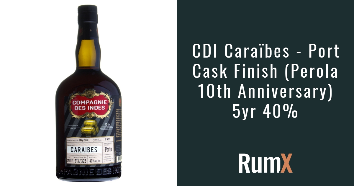 10th Caraïbes | Cask Finish Port 5yr | CDI - RumX (Perola RX1065 Anniversary) 40%